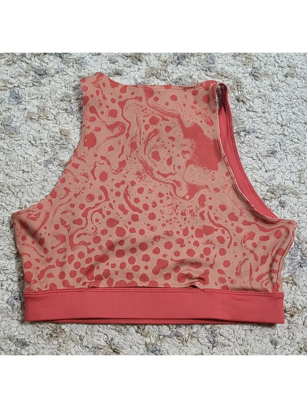 Reebok Women's NWT Medium Coral Patterned Sports Bra with Speedwick Technology